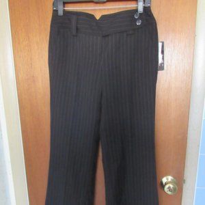 Tracy Evans black pinstriped pants
